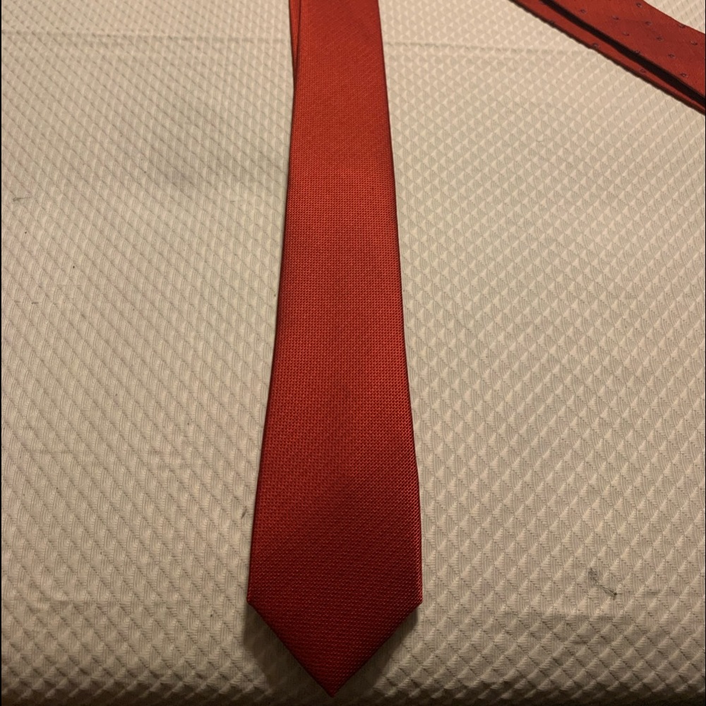 Louis Vuitton Red silk neck tie - Picture 8 of 10